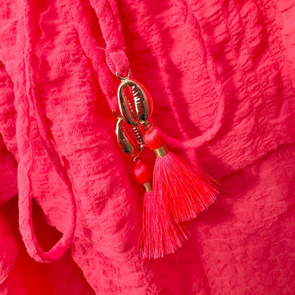 Lilly Pulitzer Coral/Pink Ruffled Tank Top - Picture 2 of 6